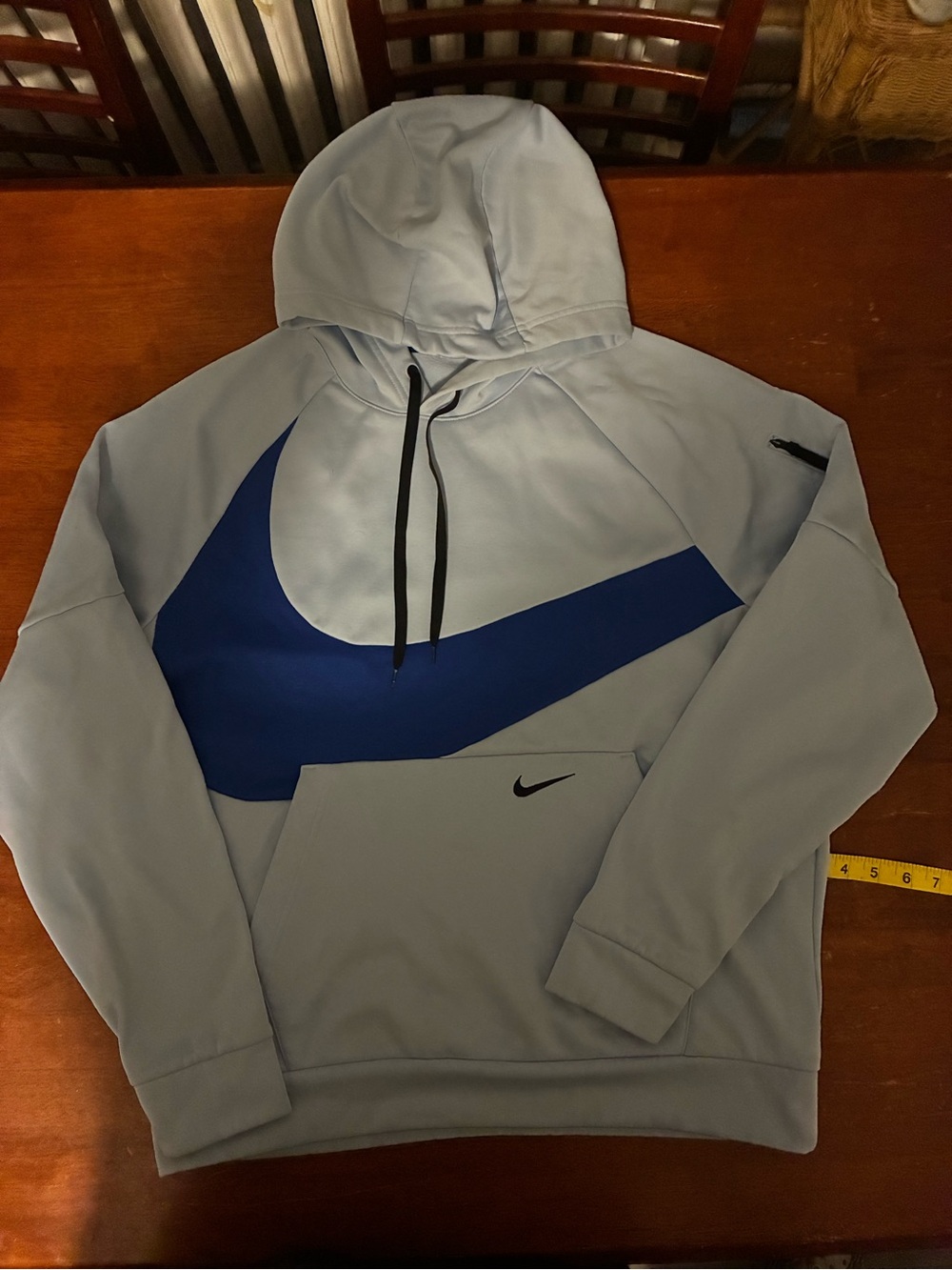 Nike Therma-FIT Big Swoosh Hoodie Men’s Large Light Blue Pullover DQ5401-441